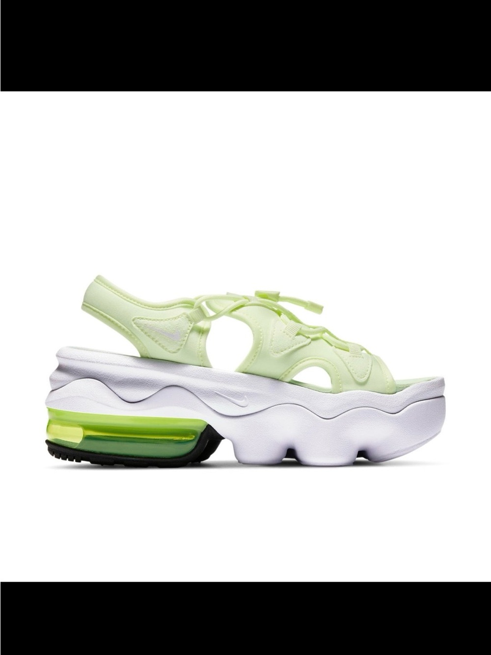 Nike Light Green and White Women's Platform Sandal